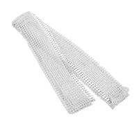 Garneck Pailletten Halstuch Schal Lang Silber Metallic Mit Glitzernder Kette Damen Partyschmuck Abendmode