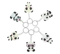 Garneck Panda Schlüsselanhänger Set - 6 Süße Pandabär Anhänger Aus PVC - Ideales Für Und Panda-Liebhaber Perfekt Zum Dekorieren Von Taschen Oder Schlüsseln