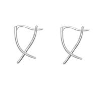 Garneck S925 Silber Kreuz Ohrringe Damen Linienkreuz Schmuck Minimalistisch Retro Ohrstecker Party Geschenk