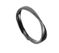 Garneck Silberner S925 Partnerring Herrenring Damenring Offener Unendlichkeit Fingerring Schwarz Weiß Schmuck für Fernbeziehung