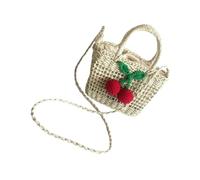 Garneck Stroh-Tasche für Mädchen Outdoor-Handtasche aus Stroh Umhängetasche für Junge Mädchen mit Großem Fassungsvermögen Leicht und Praktisch für Alltag