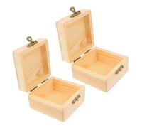 Garneck Unfertige Holz Mit Deckel - 2 Stücke Rustikale Quadratische Holzkisten 10x10 Cm Für Süßigkeiten - Schmuck Und Vielseitige Geschenkverpackung