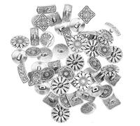 Garneck Vintage Knöpfe Runde und Quadratische mit Blumenmuster aus Legierung 60 Stück Silberne Nähknöpfe für Kleidung Dekoration und Selbstgemacht Befestigung