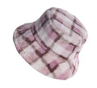 GAROZATION 1stück Warmer Plaid Fischerhut Aus Plüsch Für Damen Winddicht Kopfumfang Für Herbst Und Winter Für Freizeit Und Outdoor-aktivitäten