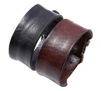 GAROZATION 2 Stück Herren Lederarmbänder Vintage Punk Stil Verstellbare Rindsleder Manschetten in Schwarz und Braun Modische Langlebige Herren Handgelenk Schmuck für Alltag und Besondere