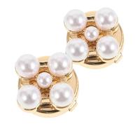 GAROZATION 2 Stück Manschettenknöpfe Blumenform Legierung Mit Perlenbesatz Elegante Hemdaccessoires Für Damen Party Und Formelle Anlässe