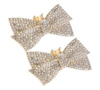 GAROZATION 2 Stück Strass Schleifen Schuhclips für Damen Hochzeit Brautschuhe High Heels Schmuck Deko Clips Abnehmbar Elegant Geschenk Party Accessoire