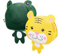 GAROZATION 2 Stück Teiliges Mädchen Umhängetasche Cartoon Frosch Tiger PU Leder Kleine Crossbody Geldbeutel Handtaschen für Alltag und Schule