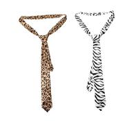 GAROZATION 2-teiliges Set Mit Krawatten Für Herren Und Damen Mit Zebra- Und Leopardenmuster Bequeme Party-krawatte Für Tägliche Mottopartys Und Bars Herausragendes Design