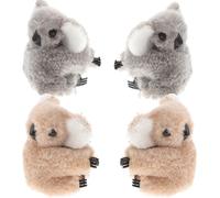 GAROZATION 4 Stück pack Koala Haarspangen aus Flanell und Abs für Mädchen und Damen Niedliche Kleine Haarclips als Modisches Haarschmuck Accessoire für Fotos und Hochzeiten