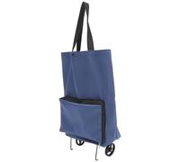 GAROZATION Faltbarer und Tragbarer Einkaufstrolley mit Großer Kapazität aus Oxford Stoff und Pp Inklusive Einkaufstasche für Lebensmitteleinkäufe und Picknicks