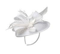 GAROZATION Feder Stirnband mit Schleier und Blumendekor Mesh Haarband für Damen 1 Stück Weiß Geeignet für Hochzeit und Party