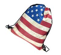 GAROZATION Turnbeutel mit Kordelzug Usa Flaggenmuster aus Polyester Praktischer und Kreativer Rucksack für Shopping und Volleyball Einfacher Reisebeutel