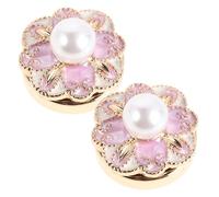 GAROZATION Vintage Manschettenknöpfe mit Perlen 1,5cm Blüten Design Emaille Schmuck für Herren Hemd Zubehör Geschenkidee für Hochzeit und Besondere Anlässe