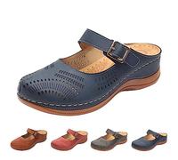 Garten-Clogs für Damen, hohl, Gartenschuhe, Sommer, flache Sandalen, Hausschuhe, Sandalen, atmungsaktiv, Slipper, Hausschuhe, Indoor-Outdoor, Pantoletten, Sandalen mit verstellbaren Riemen,