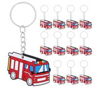 GARVALON 12 Stück Teiliges Feuerwehr Schlüsselanhänger Stilvoller Feuerwehrmann Party Deko Anhänger als Kindergeburtstags Mitgebsel und Feuerwehr Geschenk für Jungen und Mädchen