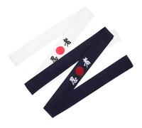 GARVALON 2 Stück Japanische Kochstirnbänder aus Baumwolle Atmungsaktive Dekorative Chef Headbands für Sporttraining und Laufen Modische Haarbänder für Damen und Herren
