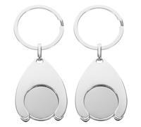 GARVALON 2 Stück Metall Einkaufswagen token Schlüsselanhänger Langlebig Praktisch Tragbar für Supermarktwagen Schlüsselbund Anhänger