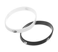 GARVALON 2 Stück Yin Yang Silikonarmbänder Tai Chi Sportliche Verstellbare Trendige Hiphop stil Armbänder für Damen und Herren Bequemer Sitz Vielseitig für Alltag Fitness und