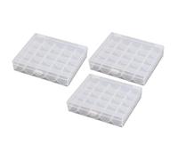 GARVALON 3 Stück Transparente Nähmaschinenspulen Box Fächer Organizer Aufbewahrungsbox für Nähzubehör Leichtes Sicheres Transportieren für Handwerk und Kleinteile