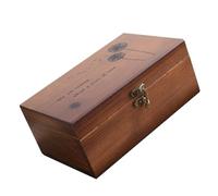 GARVALON Holz Aufbewahrungsbox aus Massivem Holz mit Metallverschluss Große Kapazität Nähkasten für Haushalt und Reise Retro Design mit Klarer Maserung Langlebig und Umweltfreundlich für