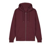 GARY MASH Zipjacke mit Kapuze, Unisex aus Biobaumwolle Burgund (rot) XL