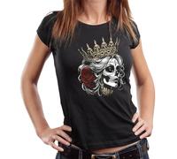 Gasoline Bandit Damen Biker T-Shirt: Skull Queen