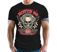 Gasoline Bandit Herren T-Shirt für Motorradfahrer und Biker: Americas Highway Route 66