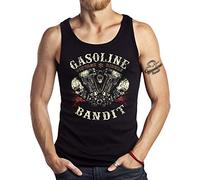 Gasoline Bandit Original Hot Rod Biker Tank-Top: Vintage Rider-L