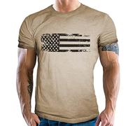 Gasoline Bandit US Army T-Shirt: USA Flag Vintage Washed Jeans Look