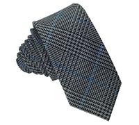 GASSANI Woll-Krawatte Kariert, Schmale Dünne Flanell Herren-Krawatte Wolle Baumwolle, Anthrazit-Graue Dunkel-Graue Schwarze Blaue Karos Streifen