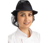Gastronoble Trilby Hut mit Haarnetz dunkelblau Größe M