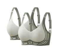 Gather Bra Weicher, bequemer Gather Bra Kabelloser Up-BH BH Damen Dessous Alltags-Sport-BHS 2PC Für Schlafen (H, XXXL)