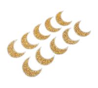 GATHINESS 10 Stück Strass Eisenflicken Mond Gold 4,8x6cm aus Zirkon und Hotmelt Kleber zum Aufbügeln für Kleidung und Taschen für Selbstgemacht Projekte und Selbstgemacht Geschenke
