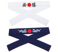 GATHINESS Japanische Stirnbänder für Baumwolle und Fixieren der Haare Atmungsaktiv 2 Stück pack im Bushido Stil Training und Kochen