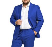 GATMSTZ Herrenanzüge für große und kräftige Herren - 2-teiliges Set aus Blazer und Hose in klassischer Passform, Blau, 66 Big Tall
