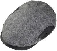 Gatsby Cap gemustert mit Ledereinsatz schwarz, 56
