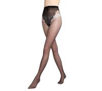 Gatta Chiara Classic Strumpfhose - 20 DEN, schwarz, mit eleganter Naht auf der Rückseite, mit dekorativem Höschenteil, mit verstärkter Ferse, matt, sehr komfortabel, hohe europäische Qualität (L)