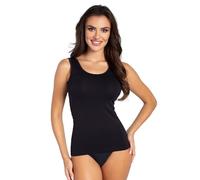 Gatta Tank Top Breiten Trägern, klassisch, universell, als Unterziehshirt, als Überziehshirt, elegant, glatt, tiefer Ausschnitt, elastisch (Schwarz, XL)