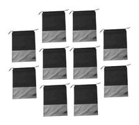 Gatuida 10 Stück Reise Schuhbeutel Große Schwarze Drawstring Aufbewahrungstaschen Vliesstoff mit Sichtfenster für Schuhe und Kleine Gegenstände Vielseitig Einsetzbar als Wäsche oder