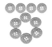 Gatuida 10 Stück Strassknöpfe zum Annähen 15mm Silberne Mantelknöpfe mit Strassstein Modische Knöpfe zur Mantel und Anzugverzierung für Damenkleidung und Hemden