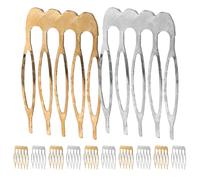 Gatuida 100 Stück silberne Metall-Haarkämme mit 5 Zinken, blanke Drahtkämme zum Schieben, für Brautschleier, DIY-Bastelarbeiten, Blumenmädchen und handgefertigte Haaraccessoires