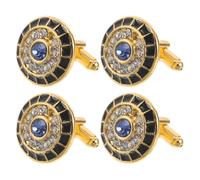 Gatuida 2 Paar Kristall-Manschettenknöpfe für Herren: Manschettenknöpfe mit bösem Blick - im französischen Stil aus Metall für Anzug, formelle Anlässe, Partys, besondere Anlässe, Jahrestage und