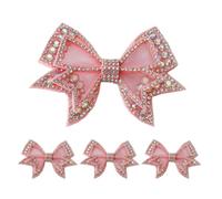 Gatuida 2 Paar Schuhclips mit Schleife: Abnehmbare Schleifen-Dekorationsanhänger mit Strasssteinen, funkelnde Schuhschnallen aus Kristall, Zubehör für Partys, Hochzeiten und den Alltag