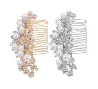Gatuida 2 Stück Braut Haarkamm Perlen Strass Steckkämme für Frauen Hochzeits Haarschmuck Elegant Vintage Stil für Brautjungfern Blumenmädchen