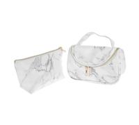 Gatuida 2 Stück Großes Teiliges Kosmetiktaschen mit Marmor Muster wasserdichte PU Reise Make Up Tasche Multifunktional als Organizer für Damen Schminkutensilien Toilettenartikel und