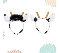 Gatuida 2 Stück LED Kopfschmuck Kuh Design Haarreifen aus Stoff Stilvolle Haaraccessoires für Verschiedene Anlässe Auffällige Partyartikel und Fotorequisiten