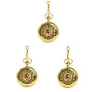 Gatuida 3stücke Vintage Mechanische Taschenuhr Mit Römischen Ziffern Antik Handaufzug Halbhunter Design Skelett-zifferblatt Und Kratzfestem Mineralglas