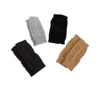 Gatuida 4paare Handgelenkwärmer für Damen Thermohandschuhe ohne Finger Halbfinger-strickhandschuhe aus Wolle Fingerlose Handschuhe für Damen Strickfäustlinge