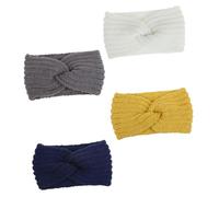 Gatuida 4stücke Gestricktes Stirnband mit Knoten Haarband-dekoration Breites Stirnband für Frauen und Mädchen Warmes zum Schminken und Sport